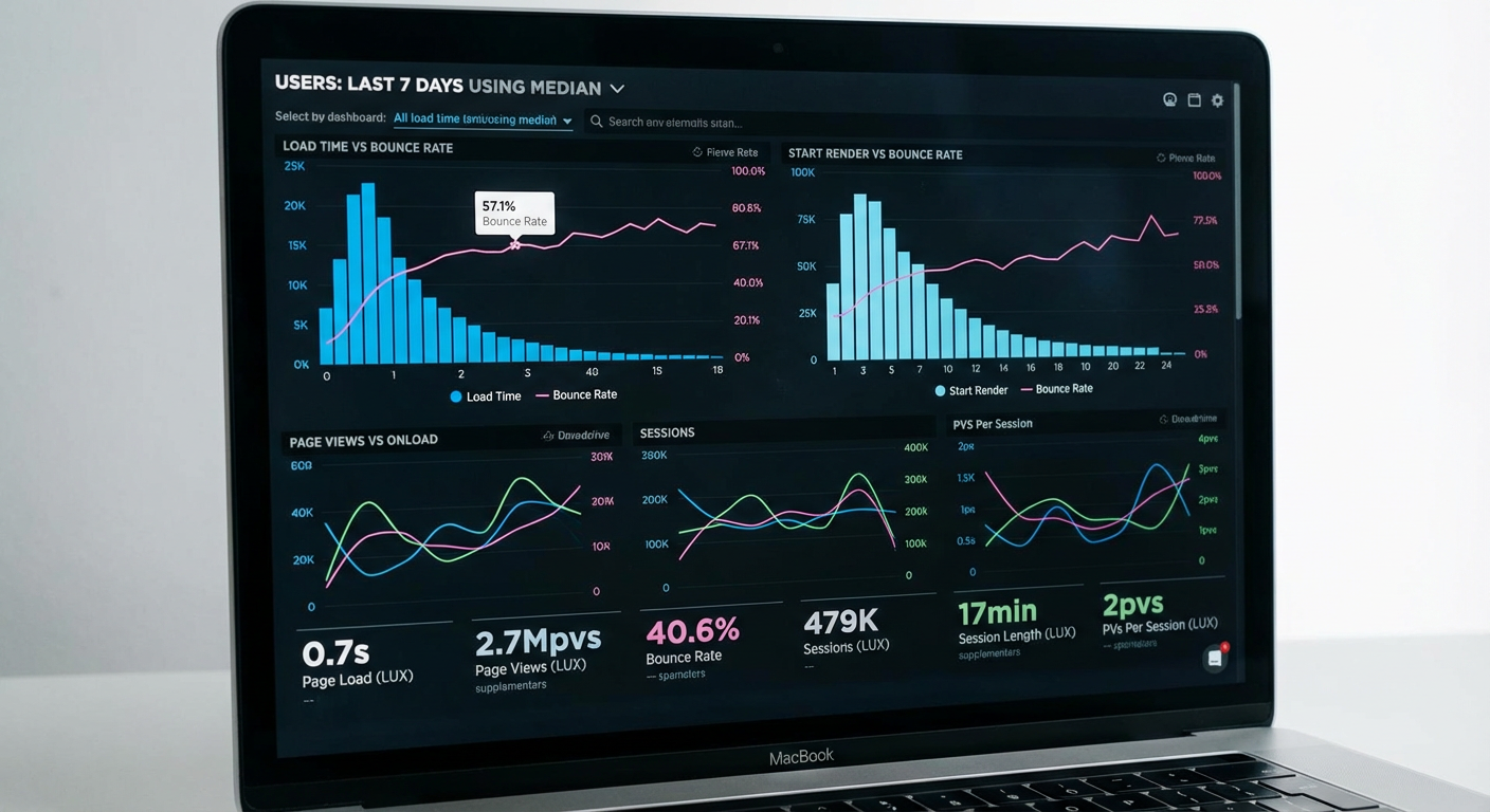 an analytics dashboard with charts and graphs